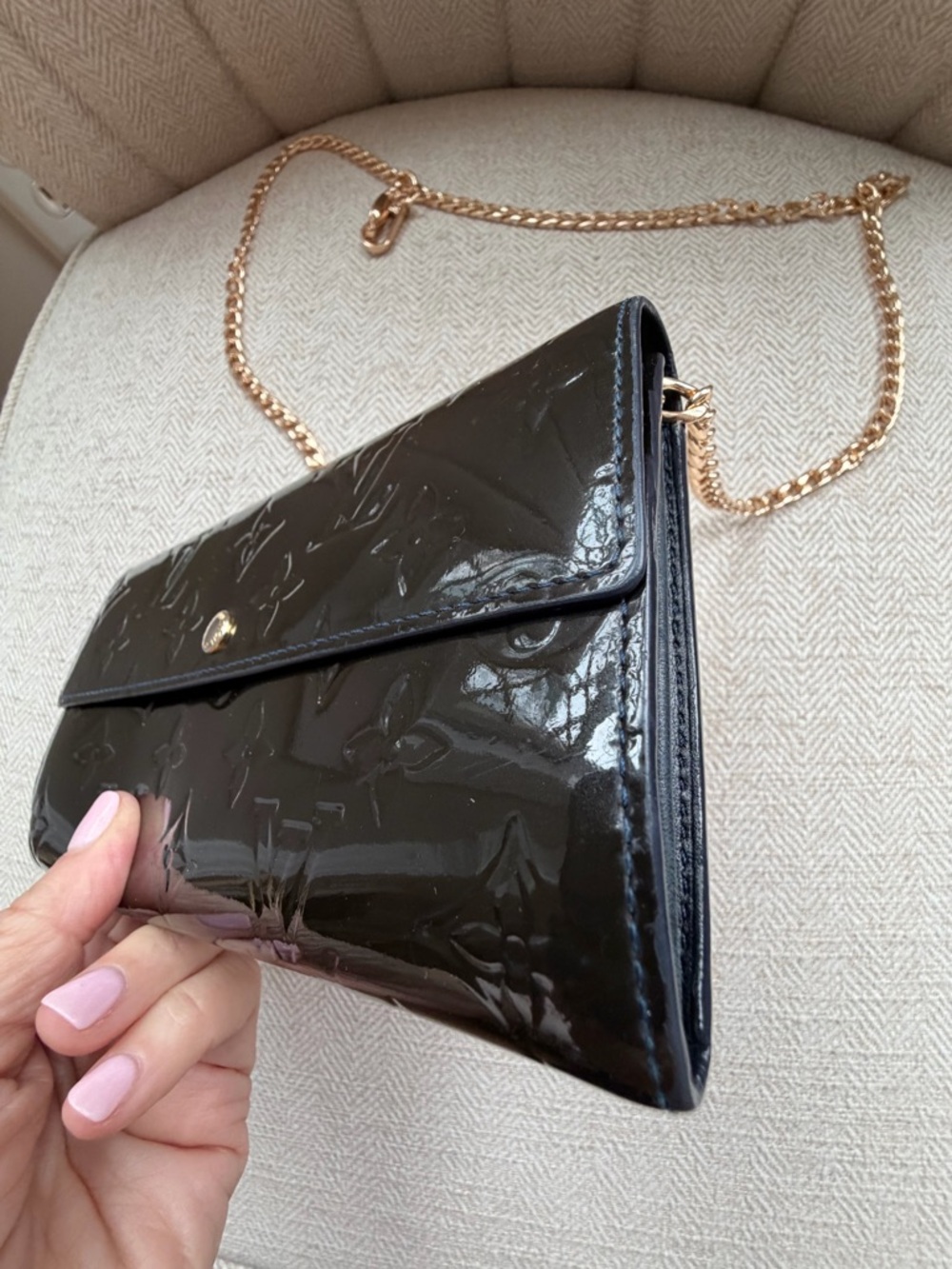 Louis Vuitton Vernis Sarah Wallet Blue Nuit - Picture 5 of 15